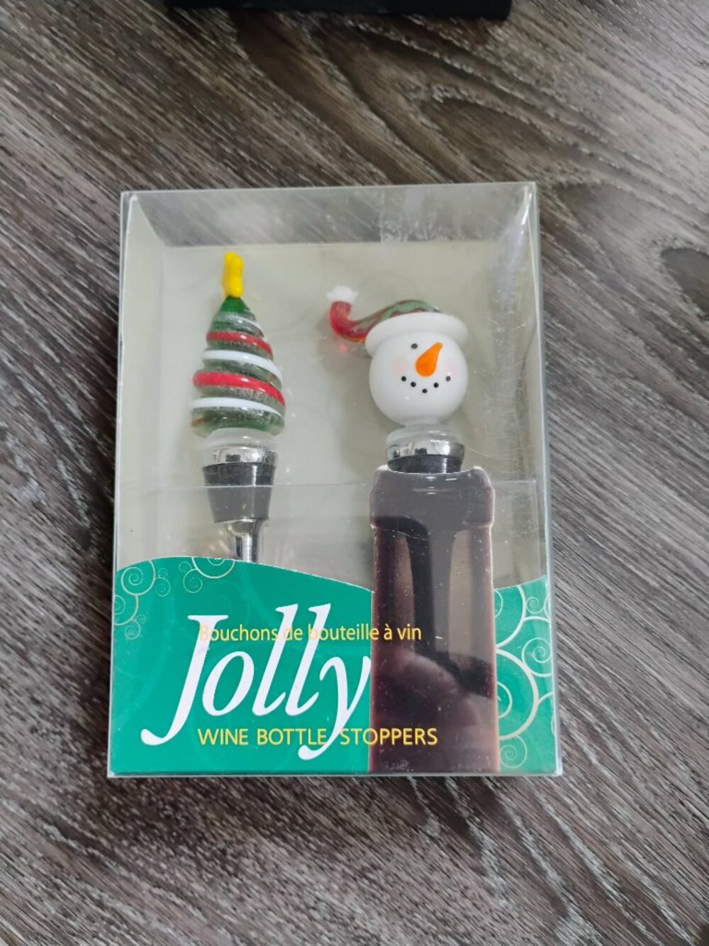 Jolly Handcrafted Art Glass Wine Bottle Stoppers Holiday Themed